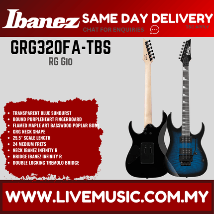 Ibanez Gio GRG320FA Electric Guitar - Transparent Blue Sunburst ( GRG320FATKF GRG320FATBS )