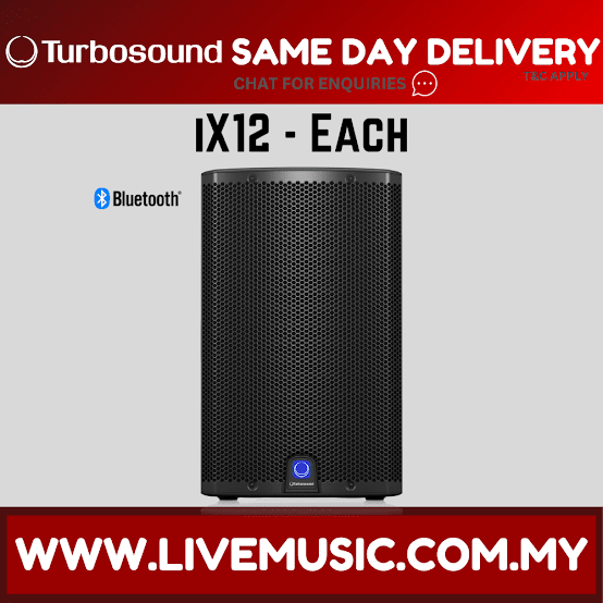 Turbosound iX12 2-Way 12" Powered Loudspeaker  w/Wireless Mic, Speaker Stand And Cable - Pair ( iX-12 / iX 12 )