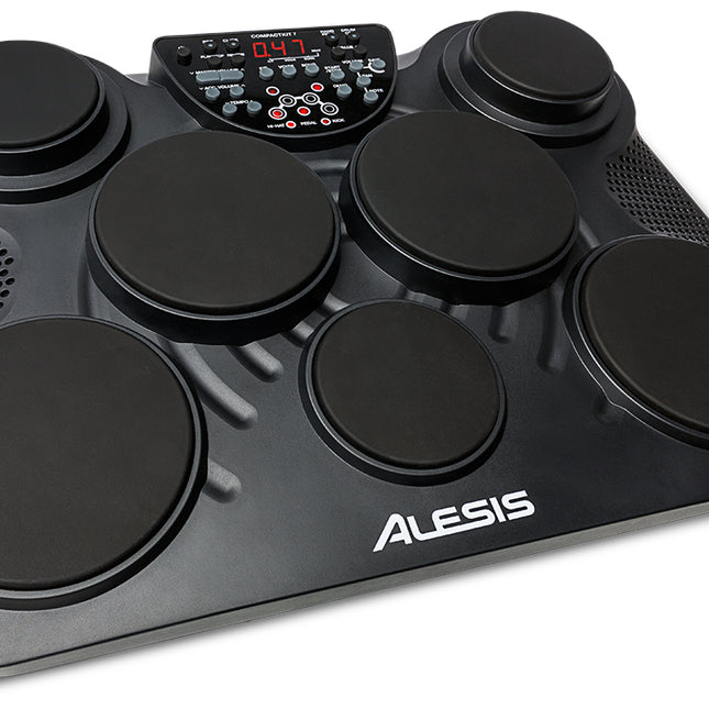 Alesis CompactKit 7 - Portable Tabletop Drum Kit with Drumstick and Adapter (Compact Kit)
