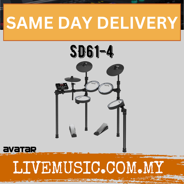 Avatar SD61-4 Digital Drum 8 Pcs Mesh Head With Drum Throne, Headphone And Drumstick ( SD614 / SD61 4 )