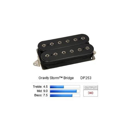 DiMarzio DP253FBK Gravity Storm Bridge Humbucker Guitar Pickup - Black (DP253-FBK/DP253 FBK)