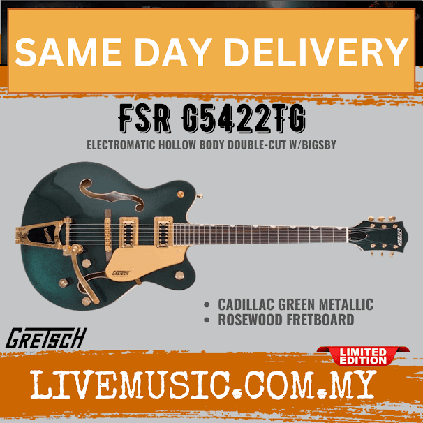 Gretsch FSR G5422TG Electromatic Hollow Body Double-Cut w/Bigsby, Cadillac Green Metallic