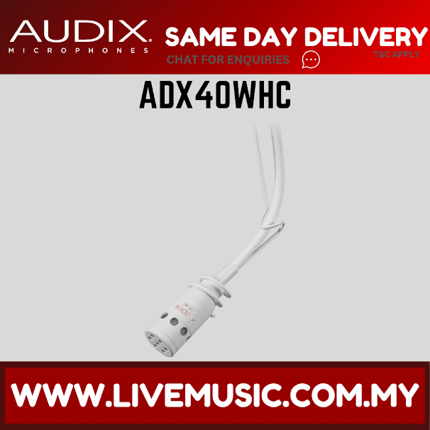 Audix ADX40WHC Hypercardioid Overhead Condenser Microphone - White (ADX-40WHC/ADX40 WHC)