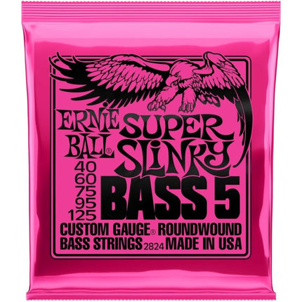 Ernie Ball 2824 Bass Guitar Strings Super Slinky 5-String Roundwound (40-125/EB2824)