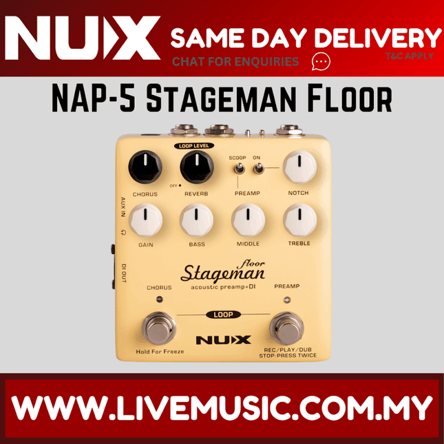 NUX NAP-5 Stageman Floor - Acoustic Preamp & DI Pedal (NAP5)