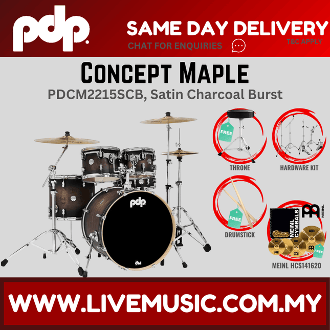PDP by DW CM5 Concept Maple Shell Pack - 5-piece With HCS141620 Cymbal ( PDCM2215 )
