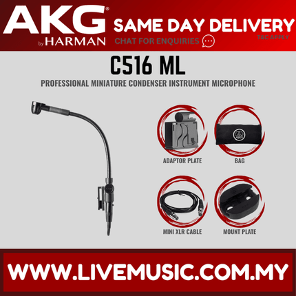 AKG C516 ML Professional Miniature Condenser Instrument Microphone (C516ML)