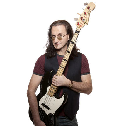 Fender Artist Geddy Lee Jazz Bass Guitar, Maple Fretboard 3-Ply White Pickguard with Gig Bag - Black