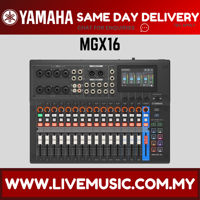 Yamaha MGX16 22-Channel Digital Mixing Console with Audio Interface - Black ( MGX-16 MGX 16 )