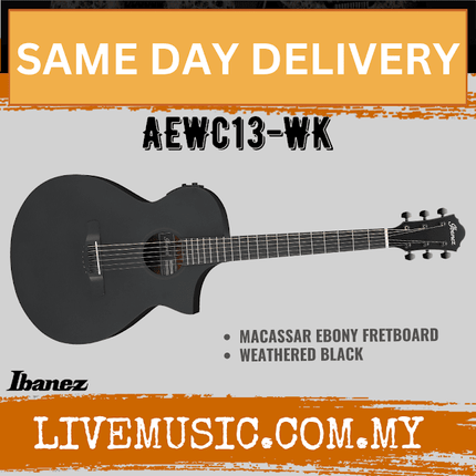 Ibanez AEWC13-WK AEWC Series Acoustic Electric Guitar - Weathered Black (AEWC13 WK/AEWC13WK)