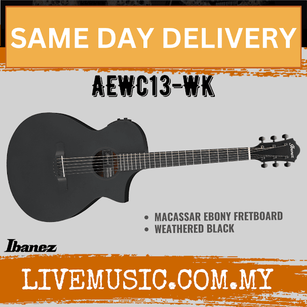 Ibanez AEWC13-WK AEWC Series Acoustic Electric Guitar - Weathered Black (AEWC13 WK/AEWC13WK)