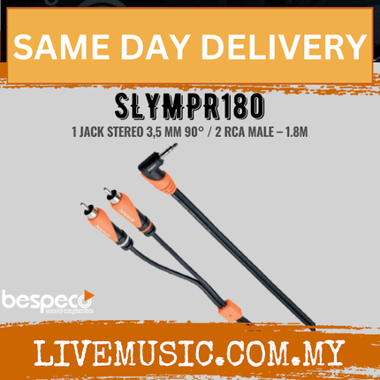 Bespeco SLYMPR180 INTERLINK Cable - 2 x Jack mono / 2 x RCA Male ( SLYMPR 180 / SLYMPR-180 )