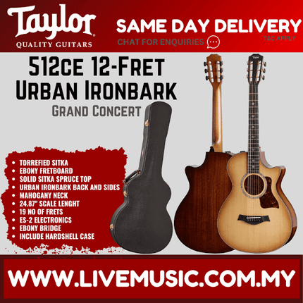 Taylor 512ce 12-Fret Grand Concert Acoustic Guitar with Case