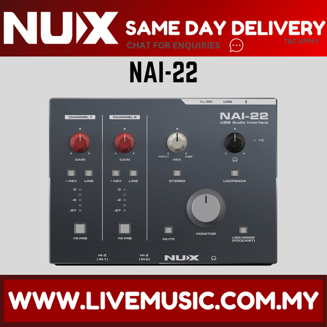 Nux NAI-22 2 Channel 4 Output Portable USB Audio Interface ( NAI22 / NAI 22 )