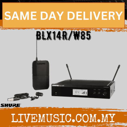 Shure BLX14R/W85 Lavalier Wireless System, BLX4R Wireless Receiver, BLX1 Bodypack Transmitter & WL185 Lavalier Microphone ( BLX14R-W85 / BLX14RW85 )