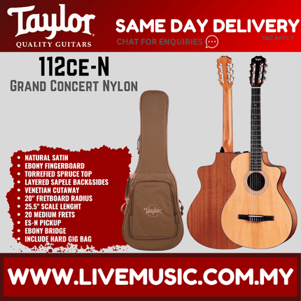 Taylor 112ce-N Sapele/Spruce Acoustic Guitar