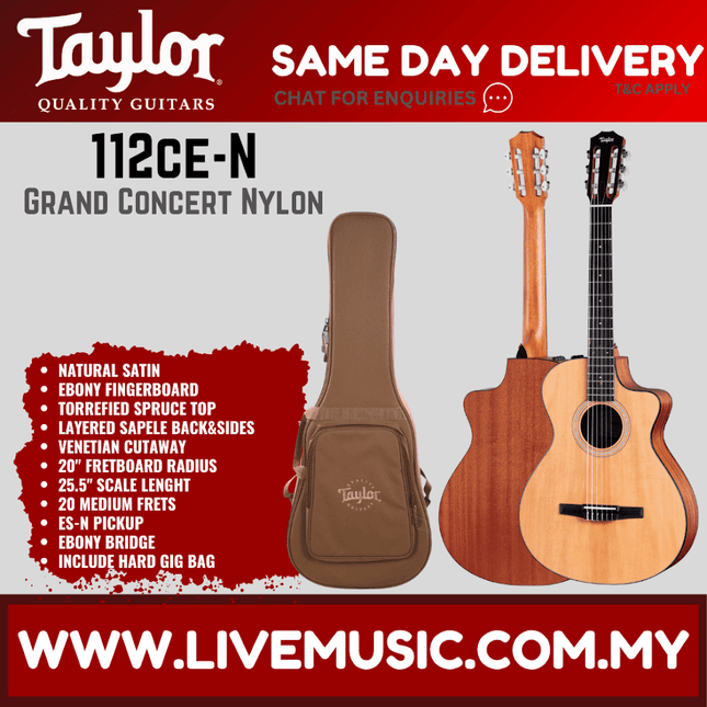 Taylor 112ce-N Sapele/Spruce Acoustic Guitar