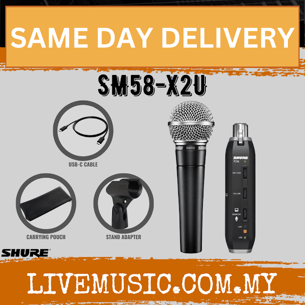 Shure SM58-X2U Cardioid Dynamic Microphone ( SM58X2U / SM 58 X2U )