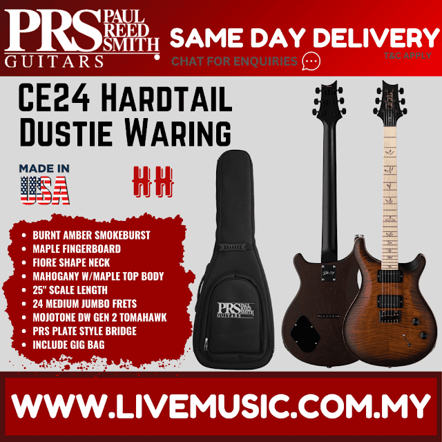 PRS Dustie Waring CE24 Hardtail Limited Edition Electric Guitar w/Bag, (CE24)