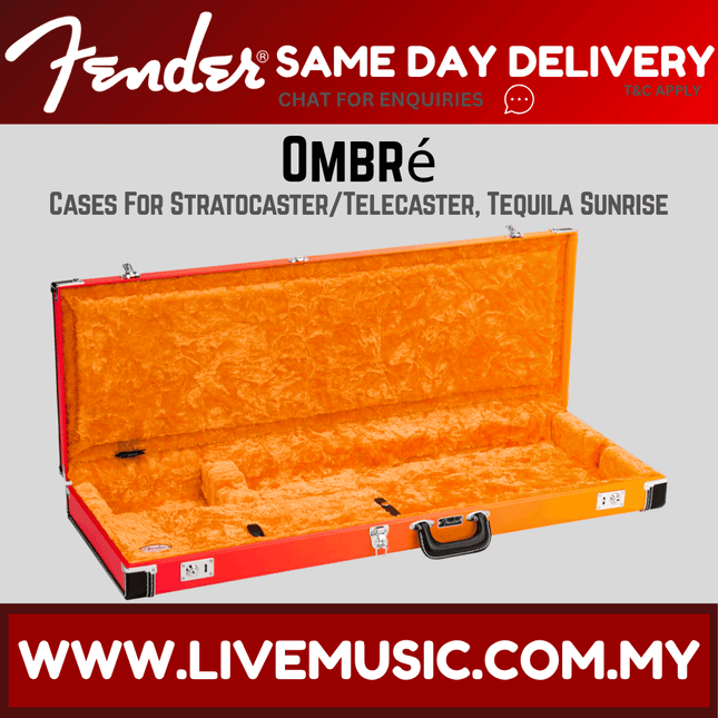 Fender Deluxe OmbrÃ Stratocaster/Telecaster Guitar Cases - Tequila Sunrise