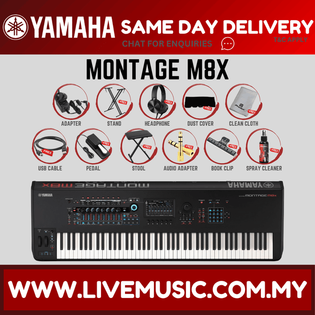 Yamaha Montage M8x 88-key Synthesizer w/ Accessories (M-8x / M 8x)