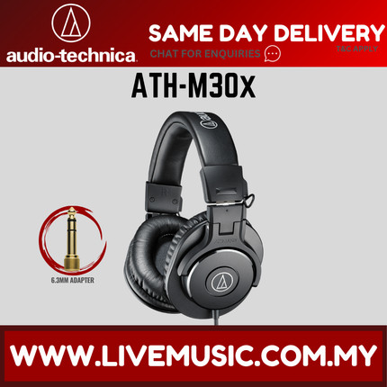 Audio Technica ATH-M30x Professional Monitor Headphone - Black (Audio-Technica M30x)