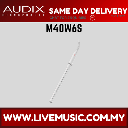 Audix M40W6S Miniature High-Output Supercardioid Ceiling Microphone with 6" Gooseneck  - White (M40-W6S/M40 W6S)