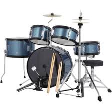 Ludwig LC178X0C8DIR Pocket Kit 4-Piece Drum Kit with Hardware and Cymbals -Crystal blue Sparkle (LC178X 0C8DIR)