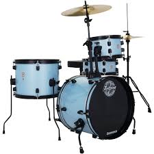 Ludwig LC178X0C8DIR Pocket Kit 4-Piece Drum Kit with Hardware and Cymbals -Crystal blue Sparkle (LC178X 0C8DIR)