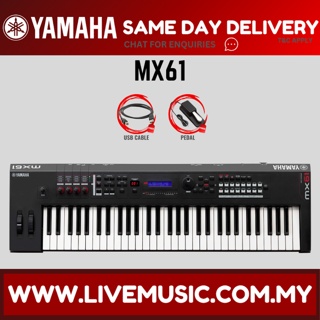 Yamaha MX-61 61-Key Music Synthesizer Keyboard (MX61 / MX 61)