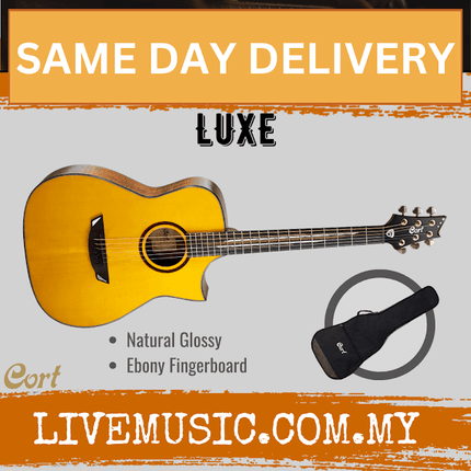 Cort Luxe - Frank Gambale Signature Model Acoustic-Electric Guitar with Gig Bag - Natural Glossy