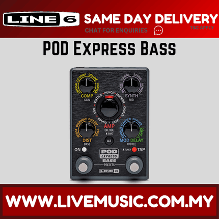 Line 6 Pod Express Bass Lightweight Bass Guitar Amp and Effects Processor