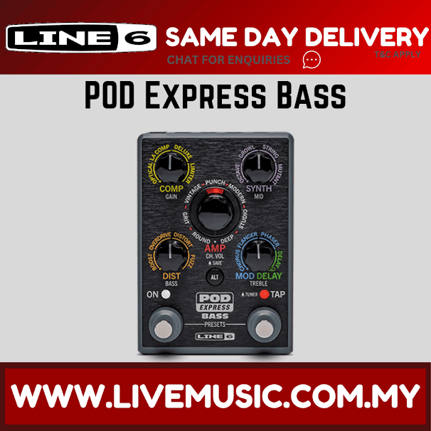 Line 6 POD Express Bass lightweight bass amp and effects processor pedal