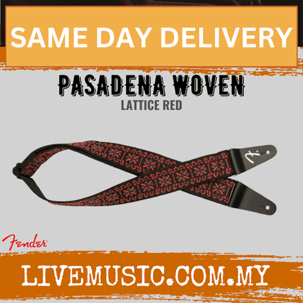 Fender Pasadena Woven Guitar Strap, Lattice Red