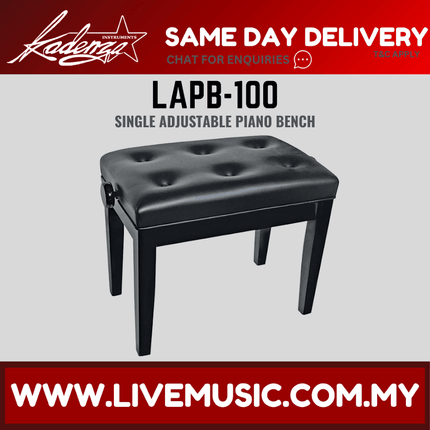 Kadenza LAPB-100 High Quality Modern Adjustable Piano Bench, Keyboard Bench, x bench, Stool - Black (LAPB100 / LMC)