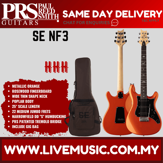 PRS SE NF3 Electric Guitar w/Bag, Maple FB, Gun Metal Grey / Ice Blue Metallic / Metallic Orange / White Pearl