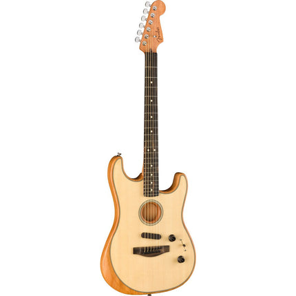 Fender American Acoustasonic Stratocaster Ebony Fretboard with Bag - Natural