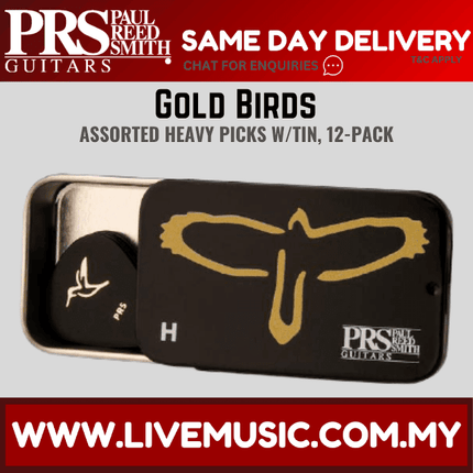PRS Gold Birds Assorted Heavy Guitar Picks w/Tin - 12-Pack