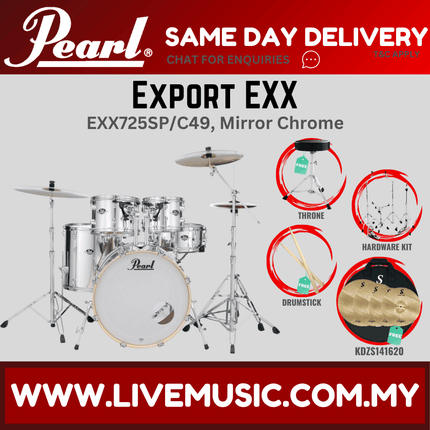 Pearl Export EXX 5-Piece Drum Set with KDZS141620 Silent Cymbals Set ( EXX725SP/C )