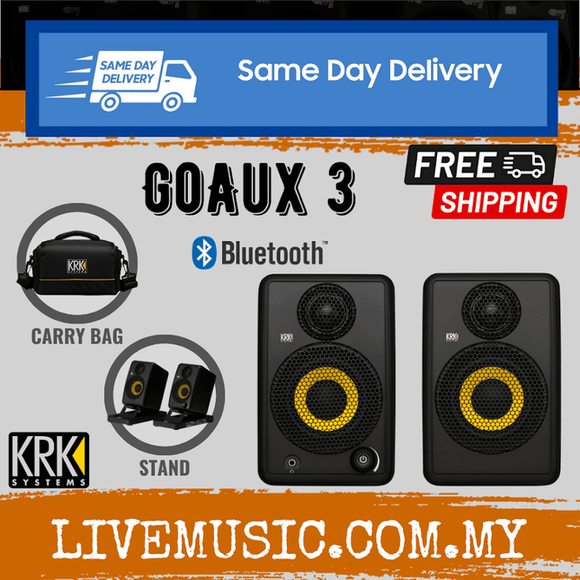 KRK Go Aux 3 3" Portable Studio Monitors - Pair ( GoAux3 / Go-Aux3 )