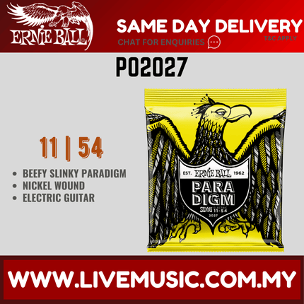 Ernie Ball 2027 Beefy Slinky Paradigm Electric Guitar Strings, 11-54 Gauge