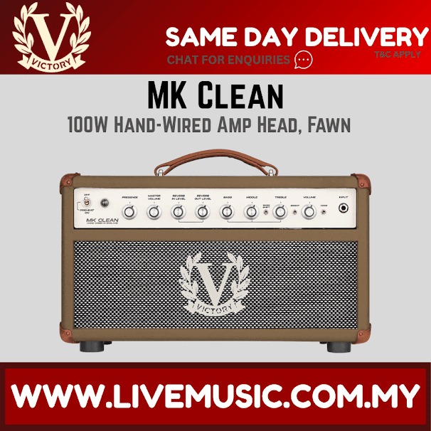 Victory MK Clean 100W Hand-Wired Amplifier Head, Fawn