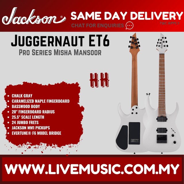 Jackson Pro Series Signature Misha Mansoor Juggernaut ET6 Electric, Caramelized Maple FB, Chalk Gray