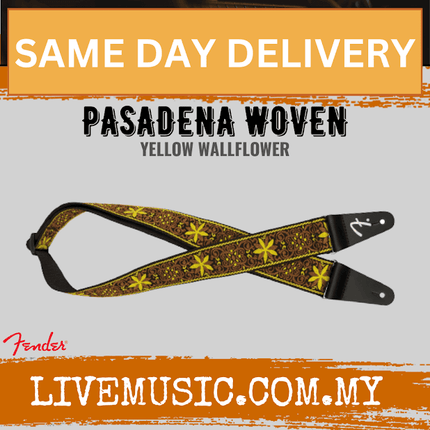Fender Pasadena Woven Guitar Strap, Yellow Wallflower