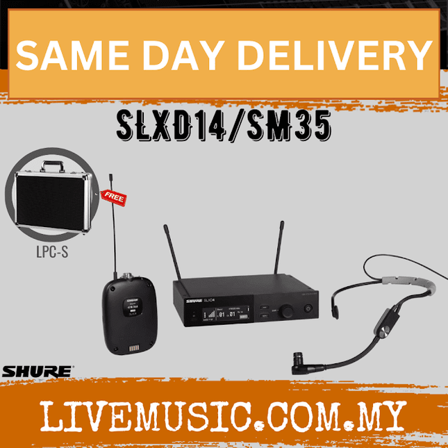 Shure SLXD14/SM35 Wireless System with SLXD1 Bodypack Transmitter and SM35 Headset Microphone ( SLXD SLXD14-SM35 / SLXD14SM35 )