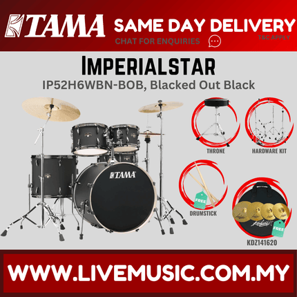 Tama Imperial Star Drum Set with Drum Throne, Imperialstar With KDZ141620 Cymbal Set ( IP52H6W )
