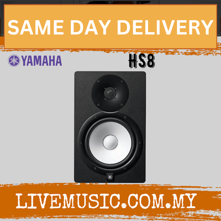 Yamaha HS8 Powered Studio Monitor with Studio Monitor Stands, Isolation Pads and Cables, Pair - Black ( HS-8 / HS 8 )