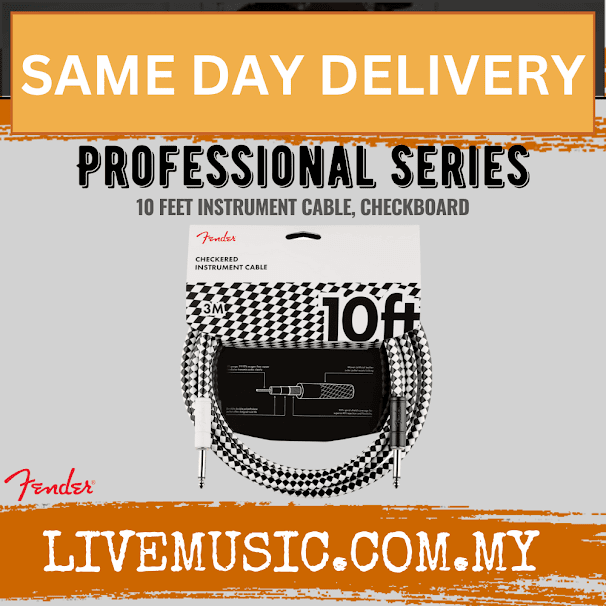 Fender Professional Series 10ft Instrument Cable - Checkboard