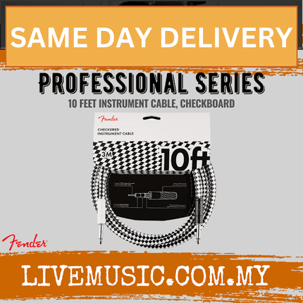 Fender Professional Series 10ft Instrument Cable - Checkboard