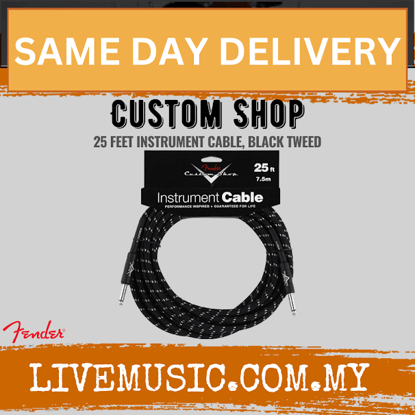 Fender Custom Shop Performance Series 25ft Instrument Cable - Black Tweed
